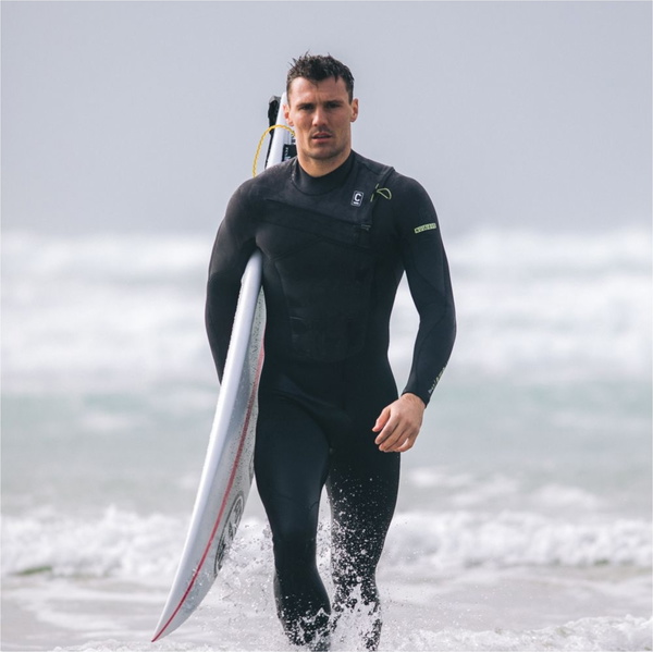2026 C-Skins Hommes NuWave ReWired 4/3mm Chest Zip Combinaison Néoprène C-NRW43MCZ - Black / Black X / Meteor